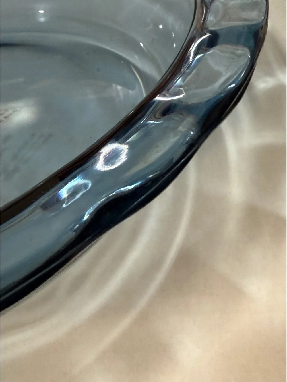 Pyrex 9.5” Blue Tint Glass Pie Plate 24cm Fluted Rim Baking Dish